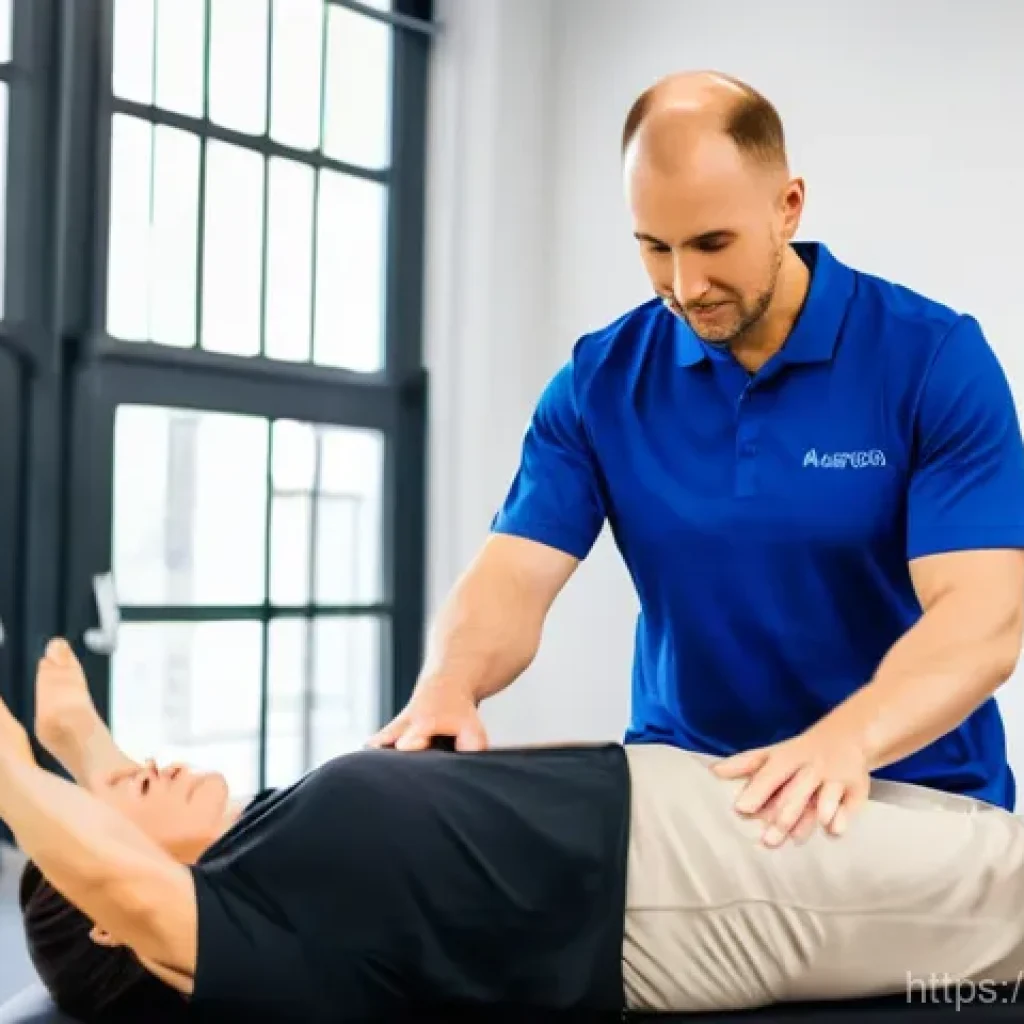 운동처방사 자격증 취득 요령 - **Image Prompt: Dedicated Rehabilitation Session**
"A male physical rehabilitation specialist, a...