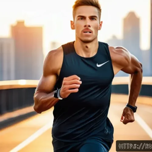 Home 30 VO2max 증가 방법 - A dynamic scene of a young adult male athlete performing high-intensity interval running on a modern...